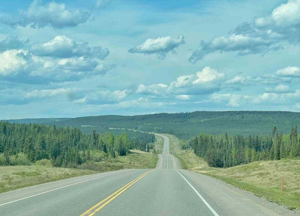 Road from Dawson Creek To Fort Nelson on the Alaska Highway