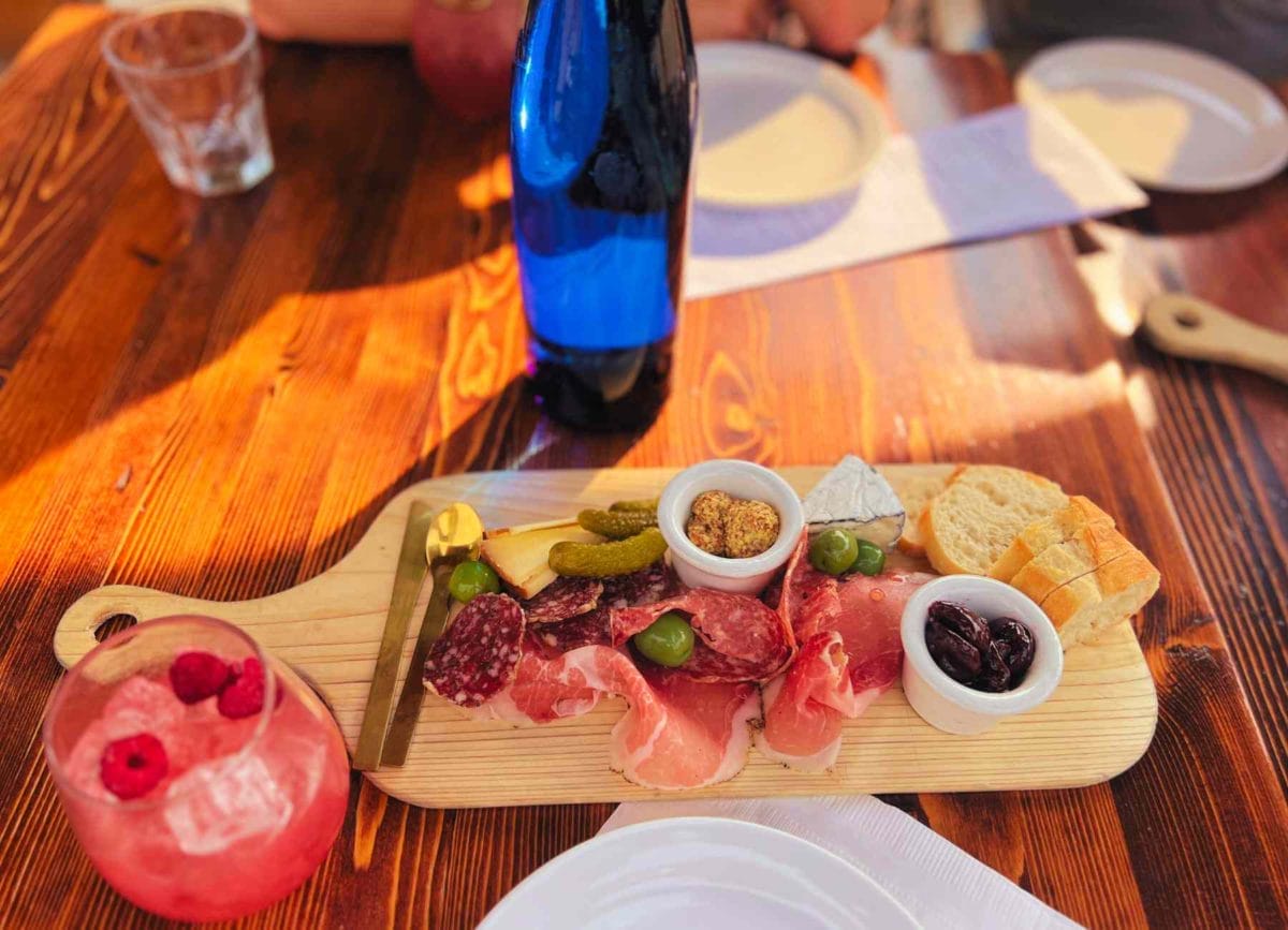 Our food and drinks at Bonton & Company in Dawson City.