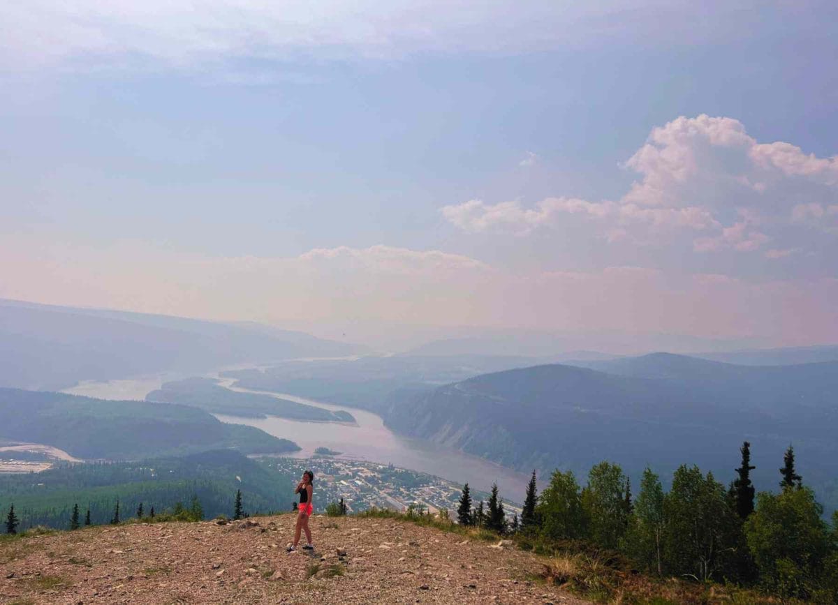 Midnight Sun Dome view point in Dawson City