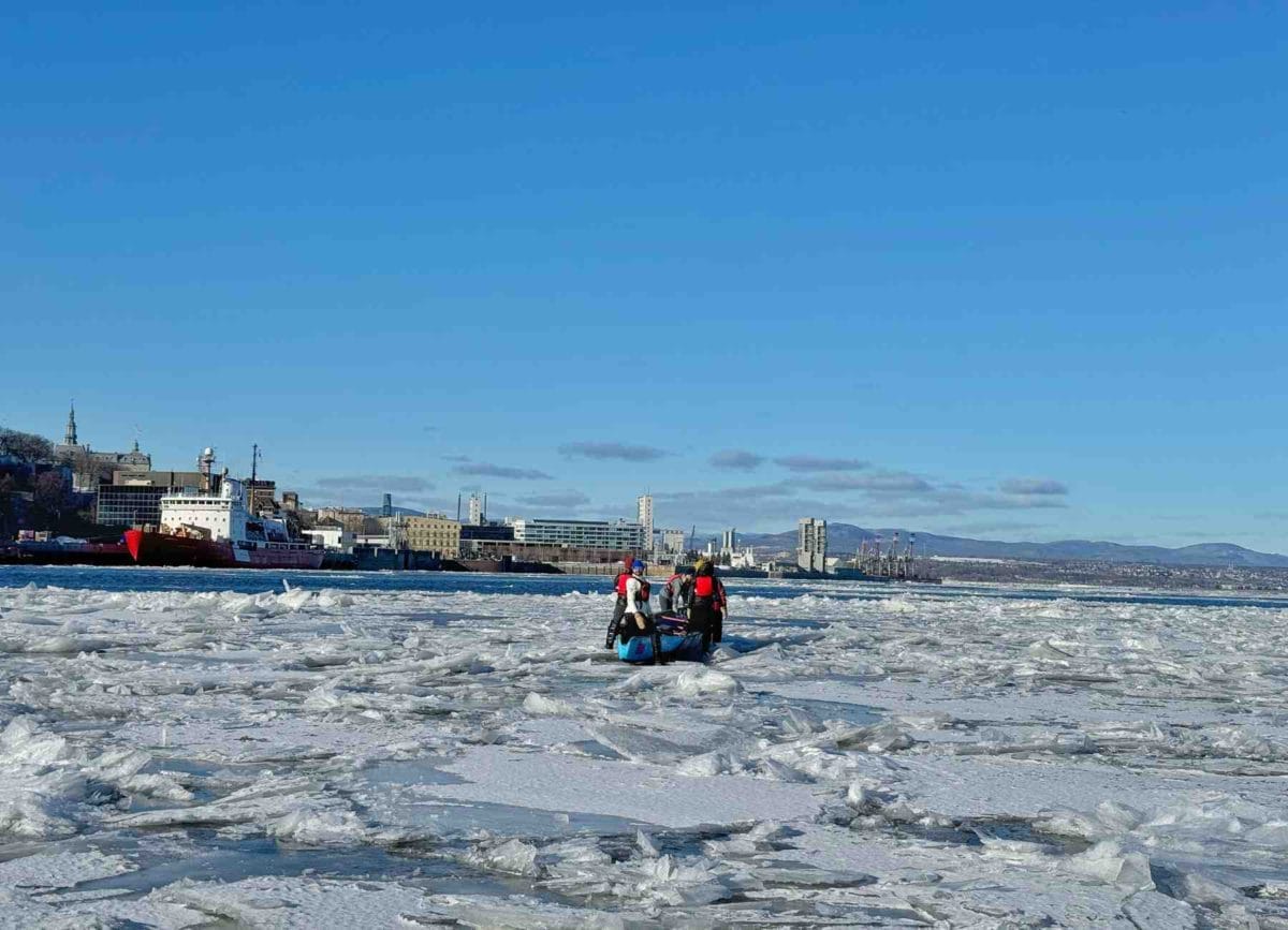 Ice Canoeing in Quebec City. One of our favorite things to do in Quebec City.