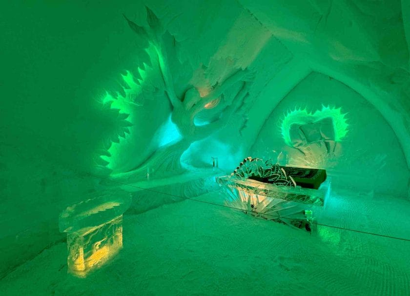 Room at the Ice Hotel in Quebec City