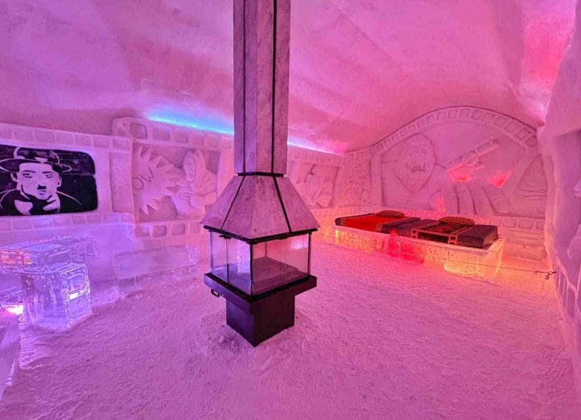 Inside of a room at the Ice Hotel in Quebec City.