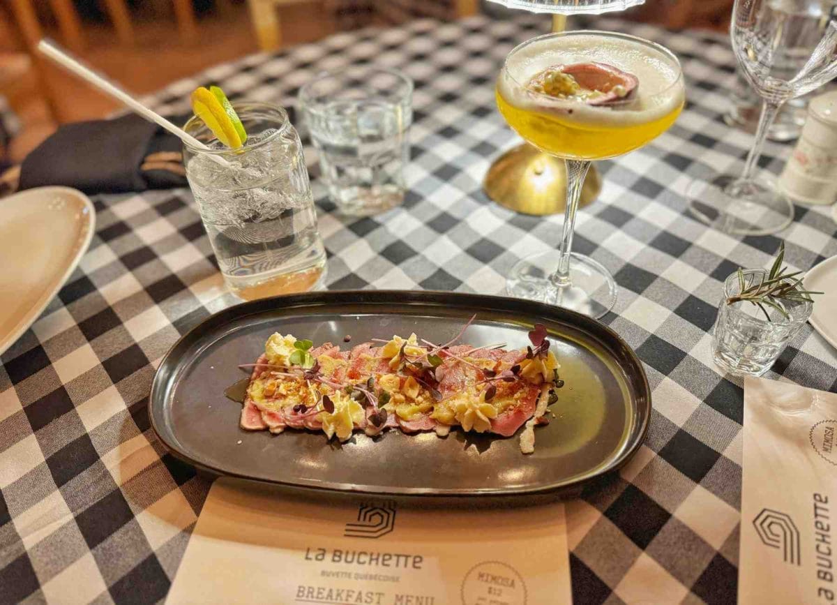 Food and drinks at La Buchette in Quebec City.