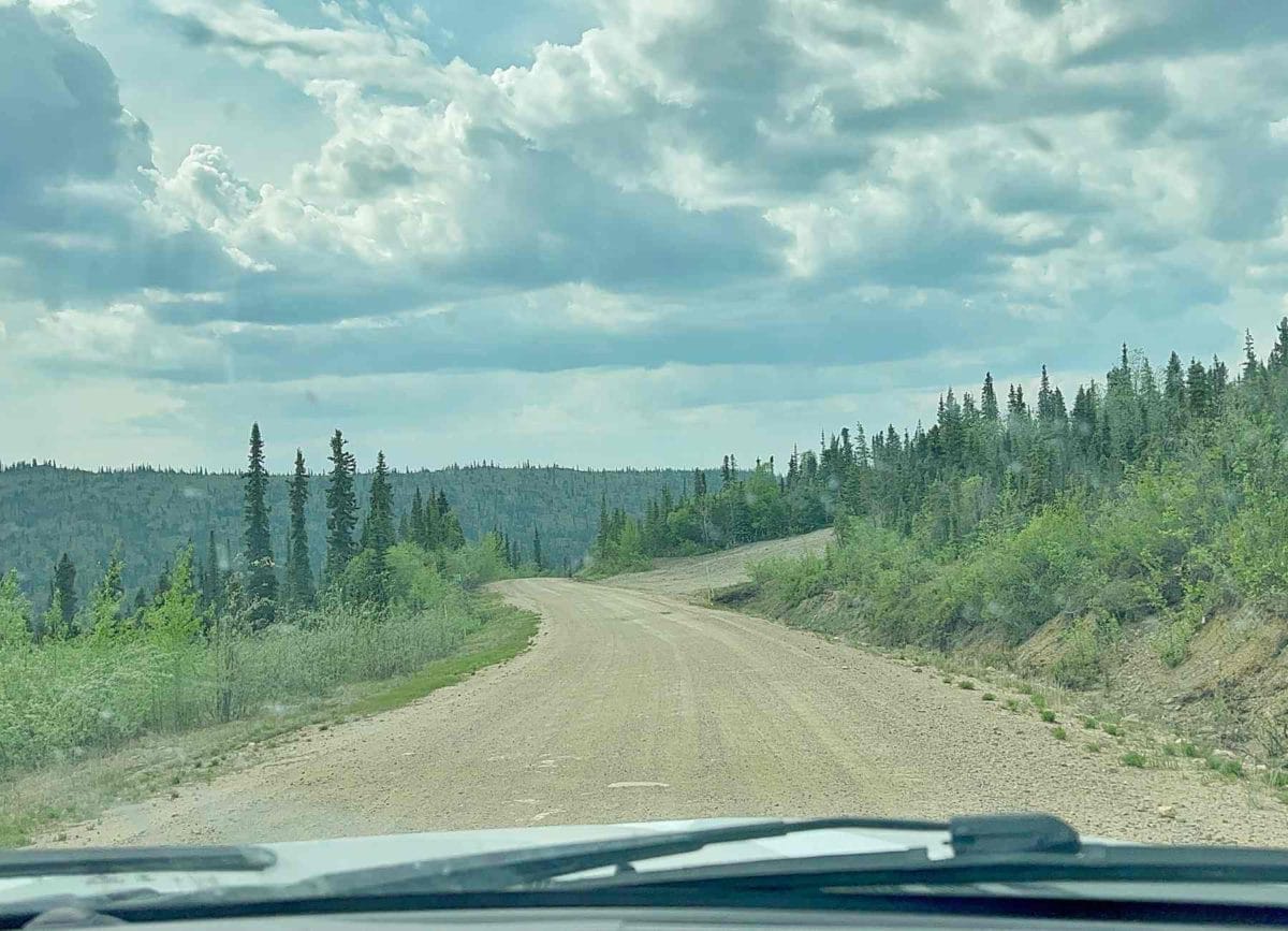 Road from Top Of the World Highway border crossing on the way to Tok, Alaska