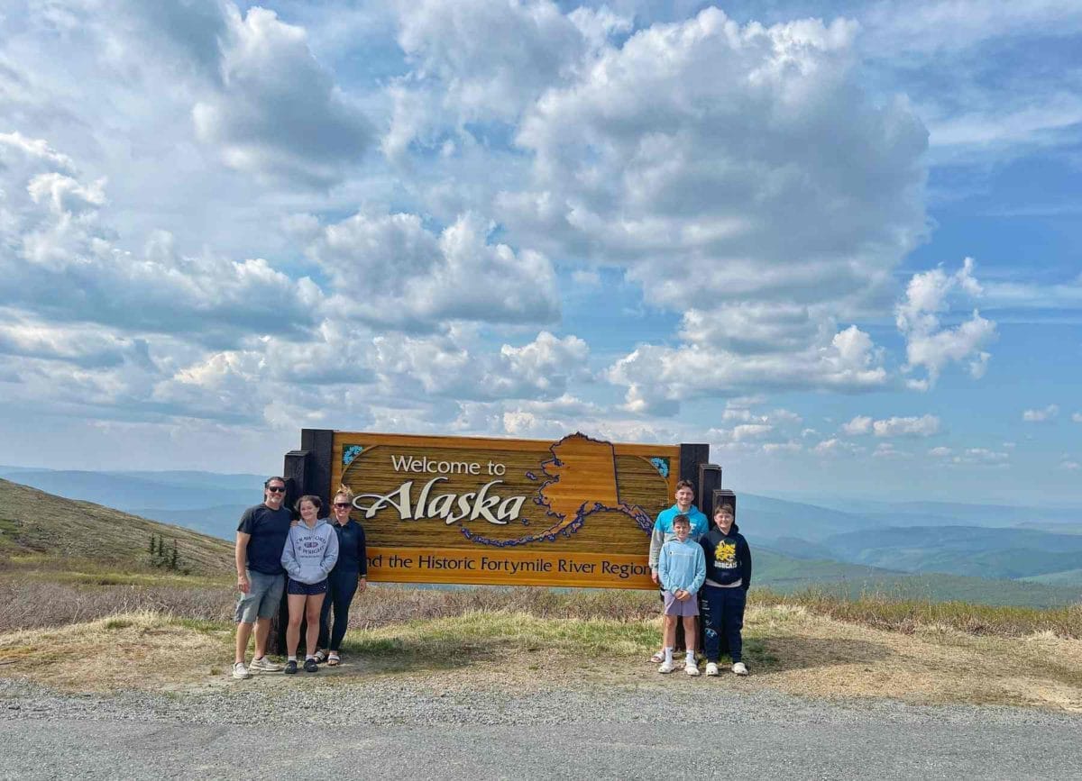 Welcome to Alaska Sign on the Top Of The World Highway